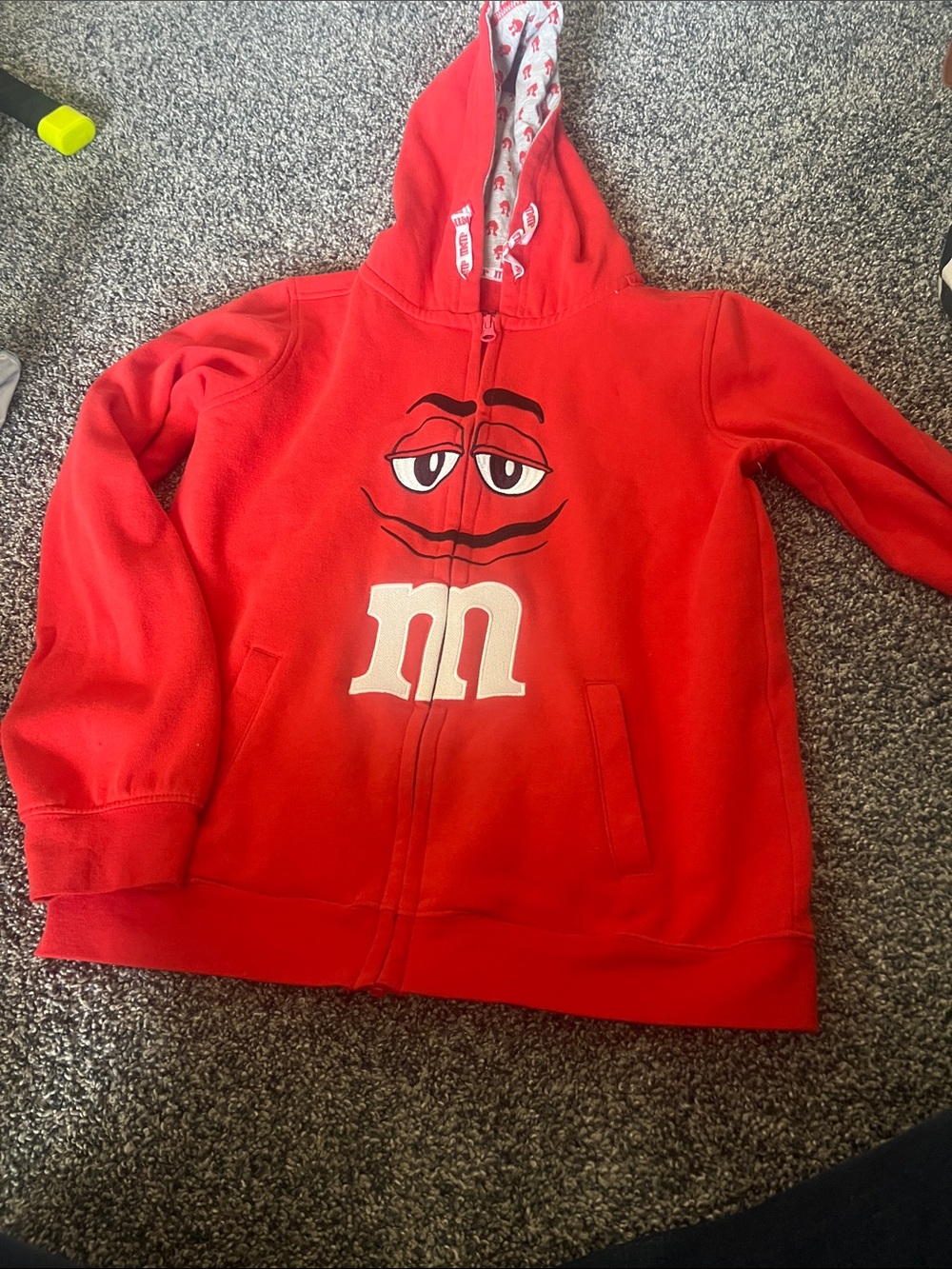 M&M'S Red Zip-Up Hoodie with Character Graphic